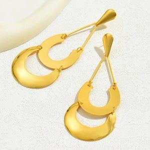 Vintage Style Water Droplets Plating Copper 18K Gold Plated Drop Earrings